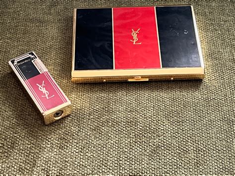 Vintage “Yves Saint Laurent“ Cigarette Case and Lighter Set